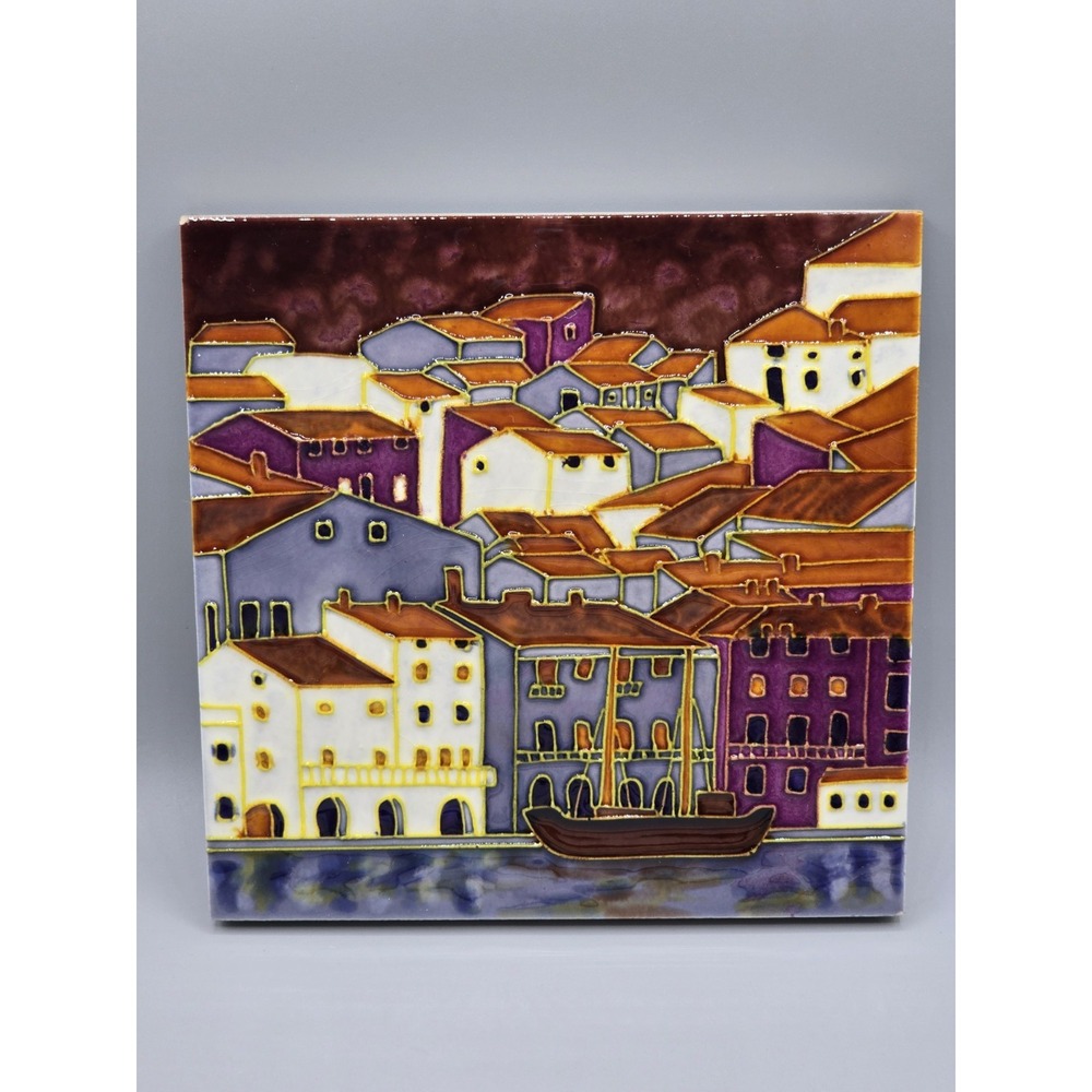 Ceramic Art Tile Mediterranean Coast Ceramic Tile Vintage Decor Terracotta‎ Roof